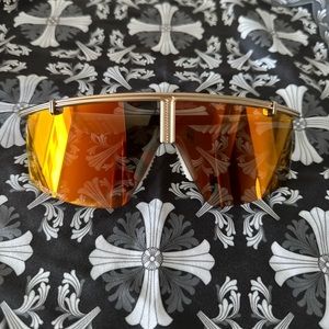 Limited edition chrome hearts clitanic sunglasses orange and gold brand new